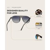 image:imageWearMe Pro Bold Retro Polarized Aviator Sunglasses  Geometric Flat Top Frame Design Gradient LensesFrosted Graphite  Navy Gradient Lens