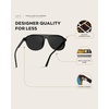 image:imageWearMe Pro Bold Retro Polarized Aviator Sunglasses  Geometric Flat Top Frame Design Gradient LensesGlossy Black  Black Lens