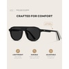 image:imageWearMe Pro Bold Retro Polarized Aviator Sunglasses  Geometric Flat Top Frame Design Gradient LensesGlossy Black  Black Lens