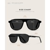 image:imageWearMe Pro Bold Retro Polarized Aviator Sunglasses  Geometric Flat Top Frame Design Gradient LensesGlossy Black  Black Lens