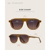 image:imageWearMe Pro Bold Retro Polarized Aviator Sunglasses  Geometric Flat Top Frame Design Gradient LensesMilky Golden Brown  Brown Gradient Lens