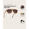 image:imageWearMe Pro Bold Retro Polarized Aviator Sunglasses  Geometric Flat Top Frame Design Gradient LensesMilky Golden Brown  Brown Gradient Lens