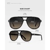 image:imageWearMe Pro Chic Retro Oversized Polarized Sunglasses Statement Aviators for WomenBlack  Grey Brown Gradient Lens
