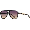 image:imageWearMe Pro Chic Retro Oversized Polarized Sunglasses Statement Aviators for WomenBlack Cream Tortoise Frame  Gradient Sunset Lens