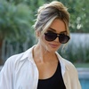 image:imageWearMe Pro Chic Retro Oversized Polarized Sunglasses Statement Aviators for WomenBlack Cream Tortoise Frame  Gradient Sunset Lens