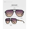 image:imageWearMe Pro Chic Retro Oversized Polarized Sunglasses Statement Aviators for WomenBlack Cream Tortoise Frame  Gradient Sunset Lens