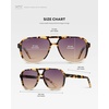 image:imageWearMe Pro Chic Retro Oversized Polarized Sunglasses Statement Aviators for WomenTortoise Clear Frame  Gradient Sunset Lens