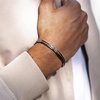 image:imageWearMe Pro Mens 3mm Cuff Bracelet with Rope Insert  Adjustable Size