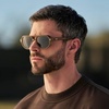 image:imageWearMe Pro Mens Polarized Aviator Sport Sunglasses  Lightweight NoSlip Fit for Pickleball amp Tennis  AntiGlare LensesDune Brown  Black Lens