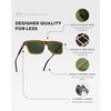 image:imageWearMe Pro Mens Polarized Square Sunglasses  Oversized Sport Style for Tennis amp Pickleball  AntiGlare Lens NoSlip GripDune Brown  Smoke Green Lens