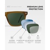 image:imageWearMe Pro Mens Polarized Square Sunglasses  Oversized Sport Style for Tennis amp Pickleball  AntiGlare Lens NoSlip GripDune Brown  Smoke Green Lens
