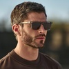 image:imageWearMe Pro Mens Polarized Square Sunglasses  Oversized Sport Style for Tennis amp Pickleball  AntiGlare Lens NoSlip GripSage Green  Dark Brown Lens