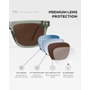 image:imageWearMe Pro Mens Polarized Square Sunglasses  Oversized Sport Style for Tennis amp Pickleball  AntiGlare Lens NoSlip GripSage Green  Dark Brown Lens