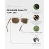 image:imageWearMe Pro Mens Polarized Square Sunglasses  Oversized Sport Style for Tennis amp Pickleball  AntiGlare Lens NoSlip GripSand Brown  Brown Lens