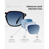 image:imageWearMe Pro Mens Polarized Square Sunglasses  Wide Fit Retro Style UV400 Lightweight Frame for Driving amp Daily WearBrown Tortoise  Gradient Blue Lens