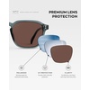 image:imageWearMe Pro Mens Polarized Square Sunglasses  Wide Fit Retro Style UV400 Lightweight Frame for Driving amp Daily WearCrystal Stone Blue  Brown Lens