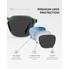 image:imageWearMe Pro Mens Polarized Square Sunglasses  Wide Fit Retro Style UV400 Lightweight Frame for Driving amp Daily WearEmerald Green  Black Lens