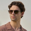 image:imageWearMe Pro Mens Polarized Square Sunglasses  Wide Fit Retro Style UV400 Lightweight Frame for Driving amp Daily WearSage Green  Brown Gradient Lens