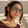 image:imageWearMe Pro Polarized Aviator Classic Double Bridge Womens SunglassesCrystal Mist  Gradient Blue Lens