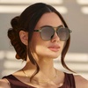 image:imageWearMe Pro Polarized Aviator Classic Double Bridge Womens SunglassesEmerald Green  Gradient Black Lens