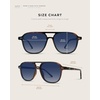 image:imageWearMe Pro Polarized Aviator Classic Double Bridge Womens SunglassesWhiskey Brown Tortoise  Gradient Blue Lens