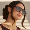image:imageWearMe Pro Polarized Aviator Classic Double Bridge Womens SunglassesWhiskey Brown Tortoise  Gradient Blue Lens
