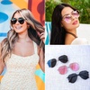 image:imageWearMe Pro Polarized Aviator Sunglasses for Women and Men  UV Protection  Reflective Lens  Pink Blue Black AviatorsBlack Frame Black Lens