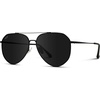 image:imageWearMe Pro Polarized Aviator Sunglasses for Women and Men  UV Protection  Reflective Lens  Pink Blue Black AviatorsBlack Frame Black Lens