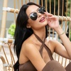 image:imageWearMe Pro Polarized Aviator Sunglasses for Women and Men  UV Protection  Reflective Lens  Pink Blue Black AviatorsGold Frame  Gradient Brown Lens