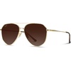 image:imageWearMe Pro Polarized Aviator Sunglasses for Women and Men  UV Protection  Reflective Lens  Pink Blue Black AviatorsGold Frame  Gradient Brown Lens