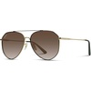 image:imageWearMe Pro Polarized Aviator Sunglasses for Women and Men  UV Protection  Reflective Lens  Pink Blue Black AviatorsGoldblack Frame  Brown Lens