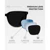 image:imageWearMe Pro Polarized Classic Retro Flat Square Unisex SunglassesBlackTriple Black Lens