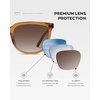 image:imageWearMe Pro Polarized Classic Retro Flat Square Unisex SunglassesBrown Pattern  Brown Lens