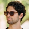 image:imageWearMe Pro Polarized Classic Retro Flat Square Unisex SunglassesBrown Pattern  Brown Lens