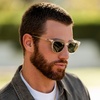 image:imageWearMe Pro Polarized Classic Retro Flat Square Unisex SunglassesCrystal Clear Frame  Smoke Green Lens