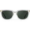 image:imageWearMe Pro Polarized Classic Retro Flat Square Unisex SunglassesCrystal Clear Frame  Smoke Green Lens