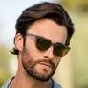 image:imageWearMe Pro Polarized Classic Retro Flat Square Unisex SunglassesCrystal Stone BlueBrown Lens