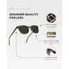 image:imageWearMe Pro Polarized Classic Retro Flat Square Unisex SunglassesEmerald Green Frame  Black Lens