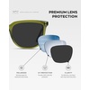 image:imageWearMe Pro Polarized Classic Retro Flat Square Unisex SunglassesEmerald Green Frame  Black Lens