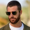 image:imageWearMe Pro Polarized Classic Retro Flat Square Unisex SunglassesTransparent Yellow  Smoke Green