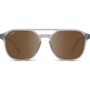 image:imageWearMe Pro Polarized DoubleBridge Large Rectangular Unisex SunglassesFrosted Grey  Brown Lens