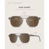 image:imageWearMe Pro Polarized DoubleBridge Large Rectangular Unisex SunglassesFrosted Grey  Brown Lens