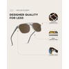 image:imageWearMe Pro Polarized DoubleBridge Large Rectangular Unisex SunglassesFrosted Grey  Brown Lens