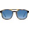 image:imageWearMe Pro Polarized DoubleBridge Large Rectangular Unisex SunglassesTortoise  Gradient Blue Lens