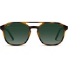 image:imageWearMe Pro Polarized DoubleBridge Large Rectangular Unisex SunglassesTortoise  Smoke Green Lens