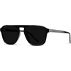 image:imageWearMe Pro Polarized Modern Aviator OneBridge Square Mens SunglassesBlack  Triple Black Lens