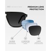 image:imageWearMe Pro Polarized Modern Aviator OneBridge Square Mens SunglassesBlack Beige Tortoise  Black Lens
