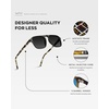 image:imageWearMe Pro Polarized Modern Aviator OneBridge Square Mens SunglassesBlack Beige Tortoise  Black Lens