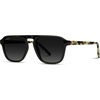 image:imageWearMe Pro Polarized Modern Aviator OneBridge Square Mens SunglassesBlack Beige Tortoise  Black Lens