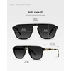 image:imageWearMe Pro Polarized Modern Aviator OneBridge Square Mens SunglassesBlack Beige Tortoise  Black Lens